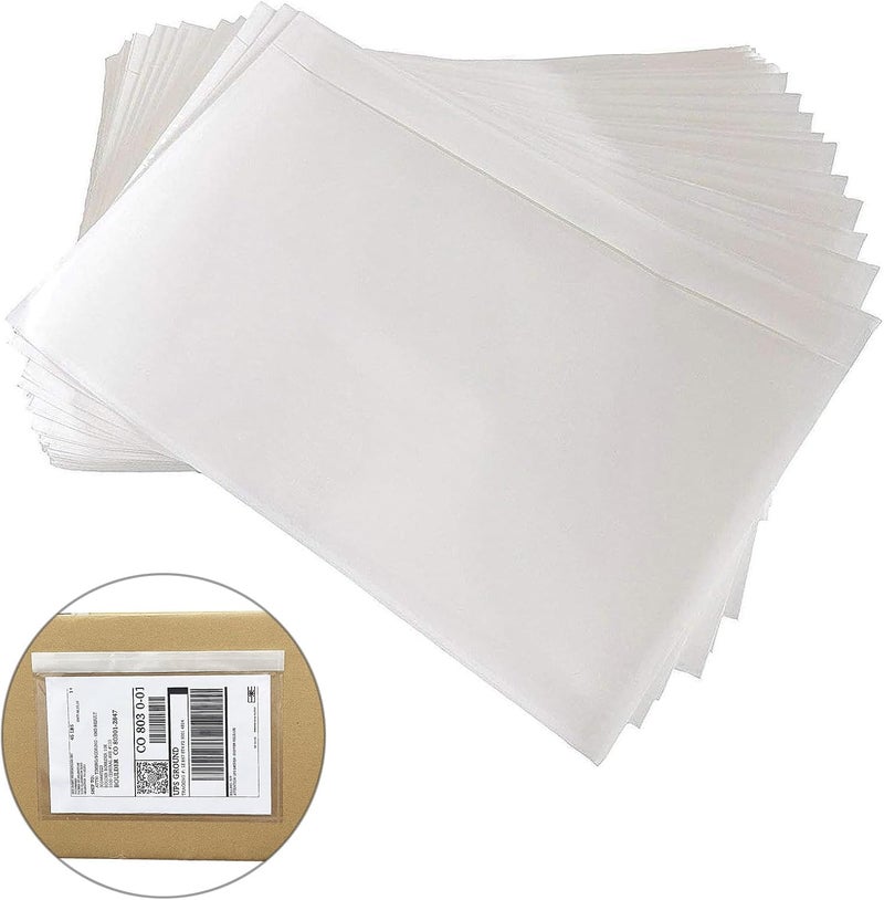 BEUYI أظرف قائمة التعبئة الشفافة 9.5'' × 6.7''، أكياس/أكمام ملصقات الشحن اللاصقة، تناسب بسهولة نصف ورقة بحجم رسالة (120 عبوة) - Image 2